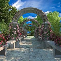 Flower Tree Activity Arch Photography Scenery Backdrop Garden Scenery Theme Banner BVU-020