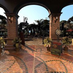 Arch Advertising Board Tree Pot Plant Photography Scenery Backdrop Garden Scenery Theme Banner BVU-034