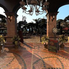 Arch Ceiling Lamp Advertising Board Pot Plant Photography Scenery Backdrop Garden Scenery Theme Banner BVU-035