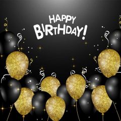 Birthday Balloon Black Photography Scenery Backdrop Birthday Party Theme Banner BVU-047