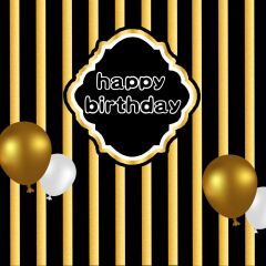 Birthday Balloon Yellow Black Photography Scenery Backdrop Birthday Party Theme Banner BVU-051