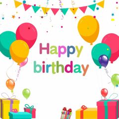 Balloon Birthday Present Ribbon Photography Scenery Backdrop Birthday Party Theme Banner BVU-058