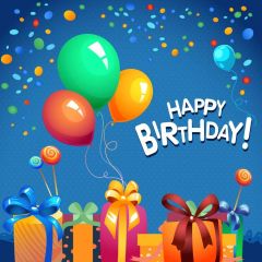 Birthday Balloon Present Photography Scenery Backdrop Birthday Party Theme Banner BVU-060