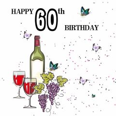 Wine Glass Butterfly Birthday Photography Scenery Backdrop Birthday Party Theme Banner BVU-061