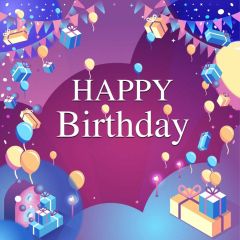 Birthday Present Balloon Photography Scenery Backdrop Birthday Party Theme Banner BVU-072