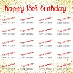 Birthday Glod Red Photography Scenery Backdrop Step and Repeat Banner Theme Banner BVU-079