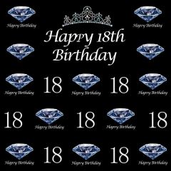 Birthday Diamond Photography Scenery Backdrop Step and Repeat Banner Theme Banner BVU-080