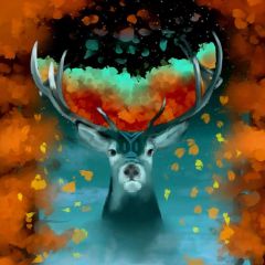 Flower Deer Photography Scenery Backdrop Flowers Theme Banner BVU-085