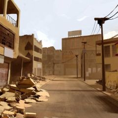 Brick Road Sky Photography Scenery Backdrop Architectural Theme Banner BVU-087