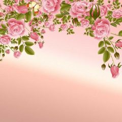 Flower Pink Photography Scenery Backdrop Birthday Party Theme Banner BVU-098