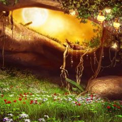 Tree Sun Flower Grass Photography Scenery Backdrop Nature Theme Banner BVU-101