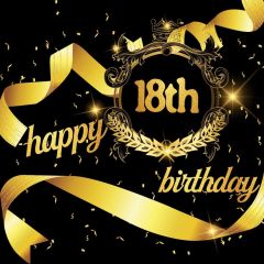 Birthday Gold Photography Scenery Backdrop Birthday Party Theme Banner BVU-104