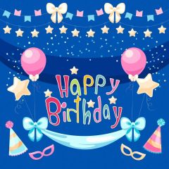 Balloon Star Glass Photography Scenery Backdrop Birthday Party Theme Banner BVU-114