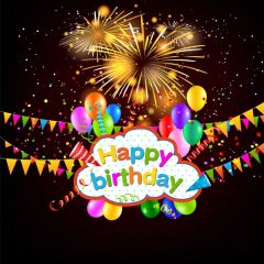 Birthday Firework Balloon Photography Scenery Backdrop Birthday Party Theme Banner BVU-119