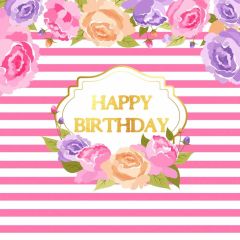 Flower Birthday Photography Scenery Backdrop Birthday Party Theme Banner BVU-120
