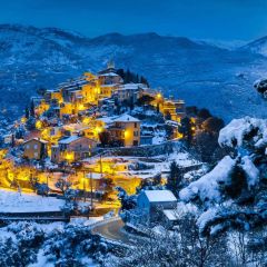 House Light Mountain Snow Photography Scenery Backdrop Housing Theme Banner BVU-123