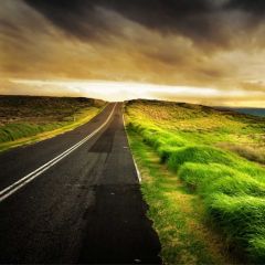 Road Grass Sky Photography Scenery Backdrop Road Theme Banner BVU-131