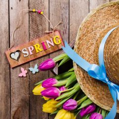 Wood Wall Flower Cap Photography Scenery Backdrop Wall Theme Banner BVU-139