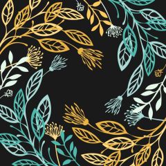 Gold Blue Flower Photography Scenery Backdrop Flowers Theme Banner BVU-147