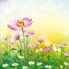 Flower Grass Photography Scenery Backdrop Flowers Theme Banner BVU-150