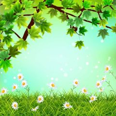 Tree Flower Grass Photography Scenery Backdrop Nature Theme Banner BVU-158