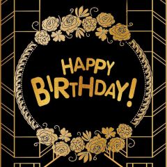 Birthday Flower Gold Photography Scenery Backdrop Birthday Party Theme Banner BVU-163