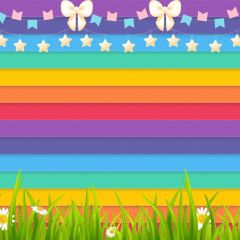 Stripe Butterfly Knot Photography Scenery Backdrop Cartoon Theme Banner BVU-166