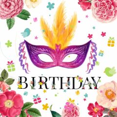 Mask Flower Photography Scenery Backdrop Masquerade Theme Banner BVU-167