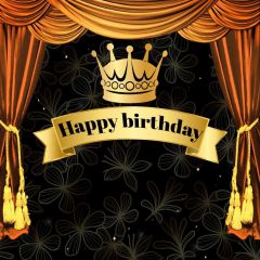 Birthday Crown Curtain Photography Scenery Backdrop Birthday Party Theme Banner BVU-168