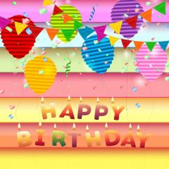 Balloon Candle Birthday Photography Scenery Backdrop Birthday Party Theme Banner BVU-174