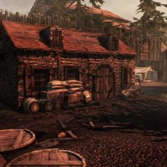 House Wood Stone Photography Scenery Backdrop Housing Theme Banner BVU-179