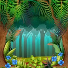 Tree Flower Photography Scenery Backdrop Cartoon Theme Banner BVU-184