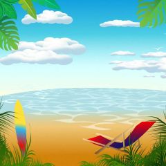 Sea Cloud Plant Photography Scenery Backdrop Ocean Theme Banner BVU-186