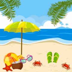 Sea Sand Plant Crab Photography Scenery Backdrop Ocean Theme Banner BVU-190