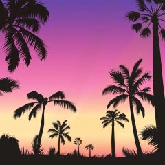 Tree Purple Photography Scenery Backdrop Ocean Theme Banner BVU-205