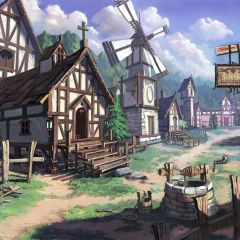 Wood House Grass Cloud Photography Scenery Backdrop Housing Theme Banner BVU-230