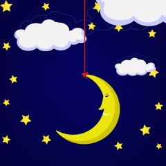 Moon Cloud Star Photography Scenery Backdrop Night Theme Banner BVU-236