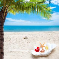 Sea Tree Sand Photography Scenery Backdrop Ocean Theme Banner BVU-254