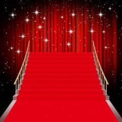 Curtain Red Carpet Stair Photography Scenery Backdrop Stage Carpet Theme Banner BVU-289