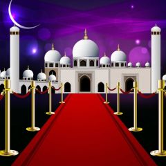 Pillar Red Carpet Moon Photography Scenery Backdrop Stage Carpet Theme Banner BVU-296
