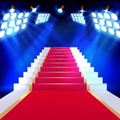 Red Carpet Light Photography Scenery Backdrop Stairs Theme Banner BVU-306