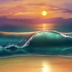 Sun River Beach Photography Scenery Backdrop Ocean Theme Banner BVU-314