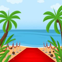 Sea Cloud Tree Photography Scenery Backdrop Ocean Theme Banner BVU-323