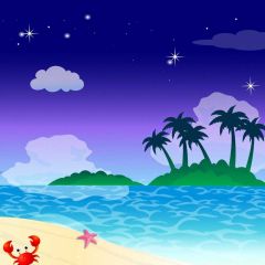 Cloud Tree Sea Star Photography Scenery Backdrop Ocean Theme Banner BVU-336