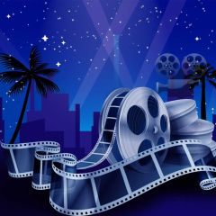 Night Tree Star Film Photography Scenery Backdrop Music Dance Theme Banner BVU-347