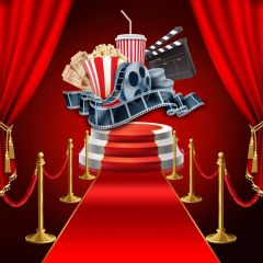 Stair Pillar Drinks Film Photography Scenery Backdrop Stage Carpet Theme Banner BVU-349