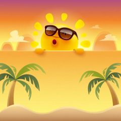 Sun Tree Photography Scenery Backdrop Ocean Theme Banner BVU-371