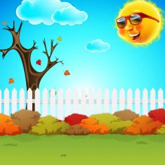 Tree Cloud Photography Scenery Backdrop Cartoon Theme Banner BVU-372