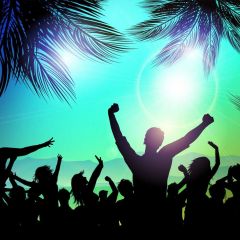 People Sun Photography Scenery Backdrop Music Dance Theme Banner BVU-378