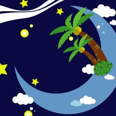 Moon Star Photography Scenery Backdrop Night Theme Banner BVU-380